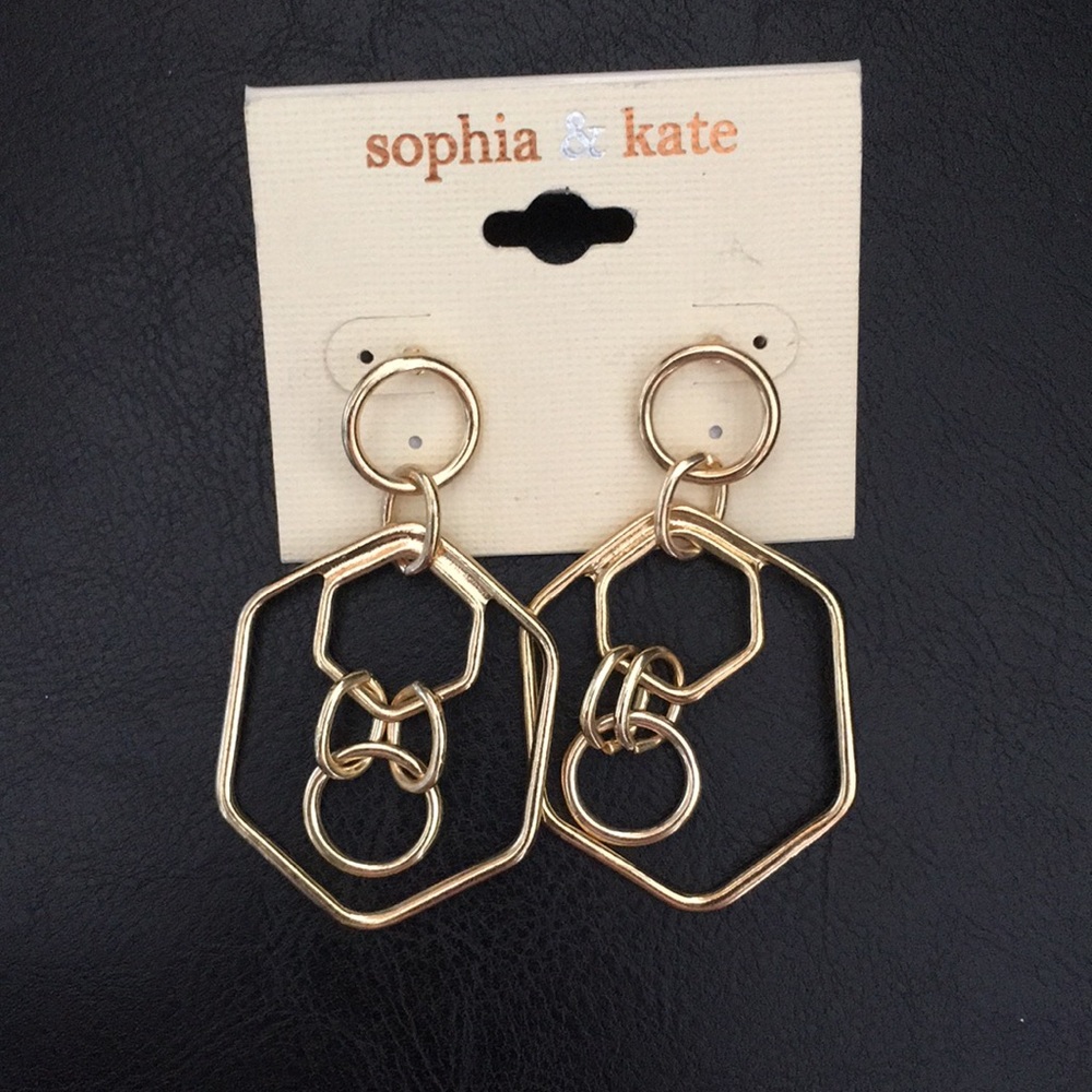 Sophia and Kate hexagon circle earrings